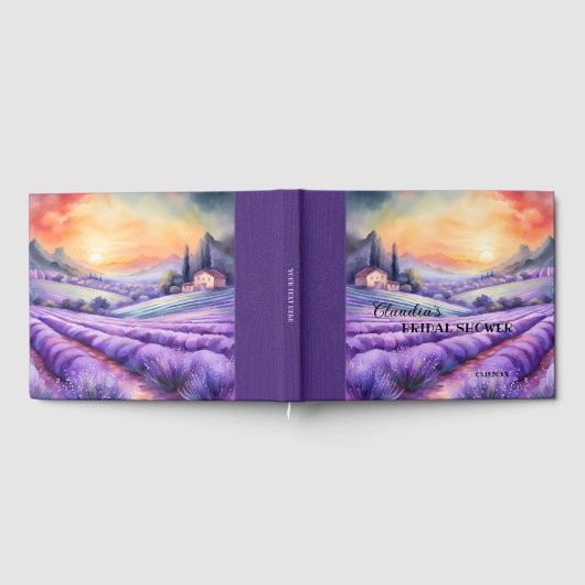 Livre D'or Aquarelle Italie Lavender Pays Fête des mariées (Complet)