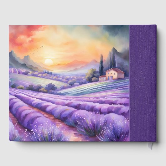 Livre D'or Aquarelle Italie Lavender Pays Fête des mariées (Verso)