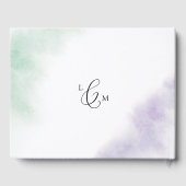Livre D'or Aquarelle Laver vert violet Mariage Monogramme (Verso)