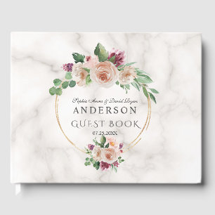 Livre D'or Aquarelle luxuriante Branches d'olive Mariage de c