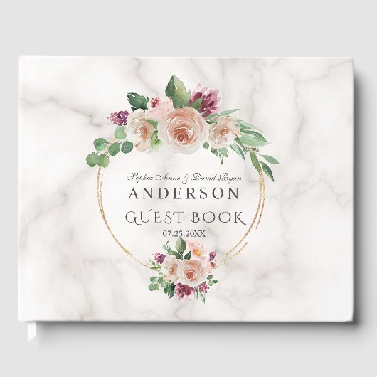 Livre D'or Aquarelle luxuriante Branches d'olive Mariage de c (Recto)