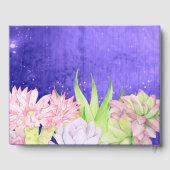 Livre D'or Aquarelle magique Succulents Mariage pourpre (Verso)