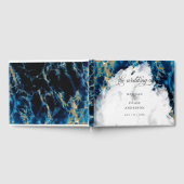 Livre D'or Aquarelle marbrée bleu saphir BarefootBride™ (Complet)