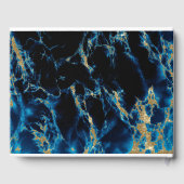 Livre D'or Aquarelle marbrée bleu saphir BarefootBride™ (Verso)