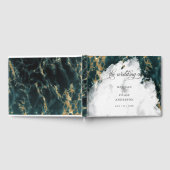 Livre D'or Aquarelle marbrée turquoise BarefootBride™ (Complet)