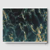 Livre D'or Aquarelle marbrée turquoise BarefootBride™ (Verso)