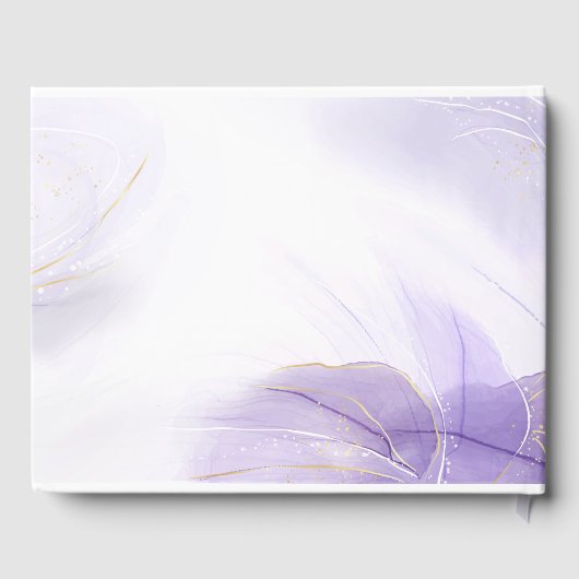 Livre D'or Aquarelle Mariage Lavande personnalisée (Verso)