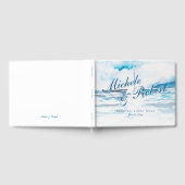 Livre D'or Aquarelle Marine Bleu Blanc Bateau Mariage d'été d (Complet)
