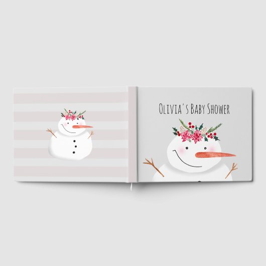 Livre D'or Aquarelle mignonne Noël Snowman en hiver (Complet)