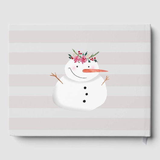 Livre D'or Aquarelle mignonne Noël Snowman en hiver (Verso)