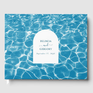 Livre D'or Aquarelle moderne Blue Ocean Beach Mariage