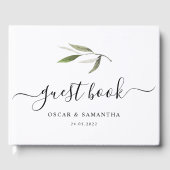 Livre D'or Aquarelle moderne Branche d'olive verte (Recto)