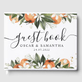 Livre D'or Aquarelle moderne Orange & Beauté Feuille (Recto)