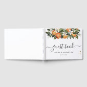 Livre D'or Aquarelle moderne orange et fleurs (Complet)