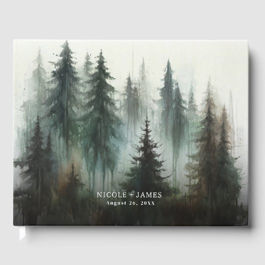 Livre D'or Aquarelle Oears Rustic Wilderness Mariage (Recto)