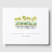 Livre D'or Aquarelle Palm Beach Tropical Mariage (Recto)
