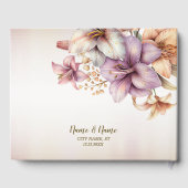 Livre D'or Aquarelle Party Boho rose Fleurs Élégant (Verso)