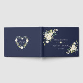 Livre D'or Aquarelle romantique Fleurs blanches Mariage de ma (Complet)