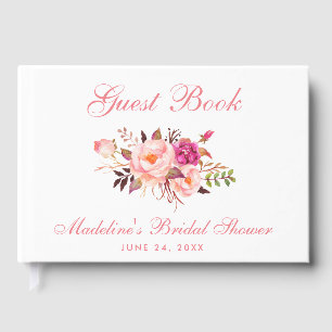 Livre D'or Aquarelle rose Blush Fête des mariées florale