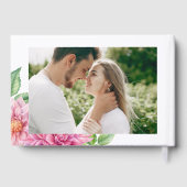 Livre D'or Aquarelle rose Dahlia Fleurs Mariage photo (Verso)