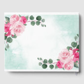 Livre D'or Aquarelle rose et argent Mariage floral (Verso)