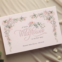 Aquarelle rose fleur sauvage thème bébé fille douc