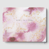 Livre D'or Aquarelle Rose Quartz Gold Geode BarefootBride™ (Verso)
