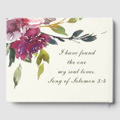 Livre D'or Aquarelle rose violet Floral Bible Verse Mariage (Verso)