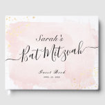 Livre D'or Aquarelle rose x Bat mitzvah or<br><div class="desc">Cet élégant et chic livre d'hôtes bat mitzvah est orné d'un arrière - plan blanc avec des touches de pinceau rose vif en aquarelle et des plaques d'or faux. Personnalisez-le selon vos besoins. Vous pouvez trouver d'autres produits correspondants dans mon magasin.</div>
