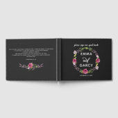 Livre D'or Aquarelle rustique Mariage rose (Complet)
