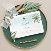 Livre D'or Aquarelle tropicale Palmiers Mariage Monogramme