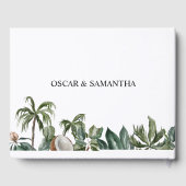 Livre D'or Aquarelle tropicale tendance Feuilles verts (Verso)