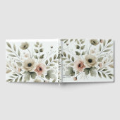 Livre D'or Aquarelle vert d'olive kaki Mariage de fleurs (Complet)