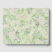 Livre D'or Aquarelle Vert et Blanc Hydrangea Crest (Verso)