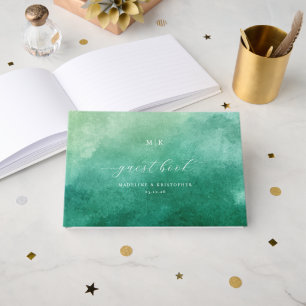Livre d'or aquarelle vert serein