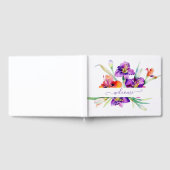 Livre D'or Aquarelle violette Iris personnalisée (Complet)