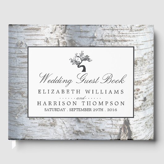 Livre D'or Arbre à bouleau argenté rustique (Recto)