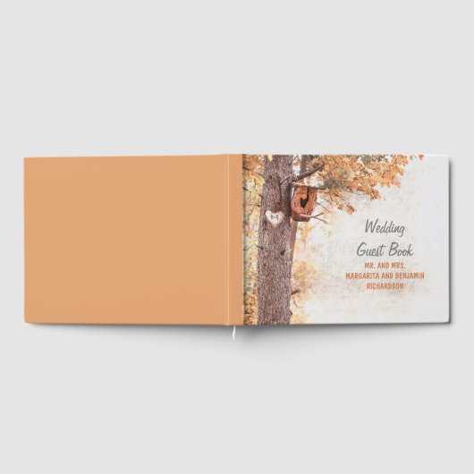 Livre D'or Arbre automnale rustique et Mariage cardiaque scul (Complet)