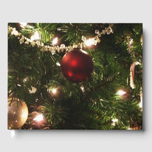 Livre D'or Arbre de Noël I Vacances Plutôt vert et rouge (Recto)