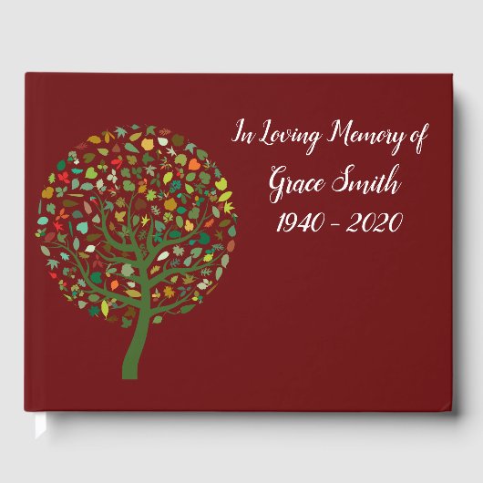 Livre D'or Arbre de vie art mémoire funéraire (Recto)