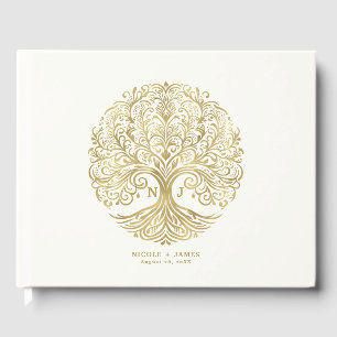 Livre D'or Arbre de vie Cream & Gold Celtic Mariage