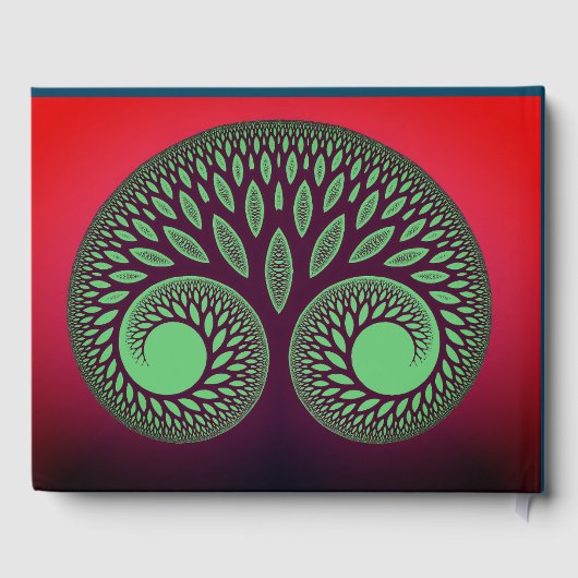 Livre D'or Arbre de vie fractal moderne Réunion familiale (Verso)