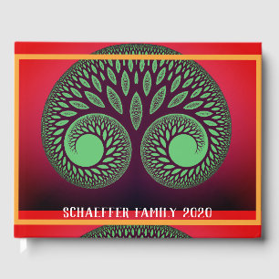 Livre D'or Arbre de vie fractal moderne Réunion familiale