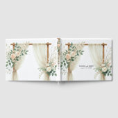 Livre D'or Arc en bois floral verdure Rose Mariage rustique (Complet)