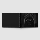 Livre D'or Arc gothique Mariage élégant Noir et Blanc foncé (Complet)