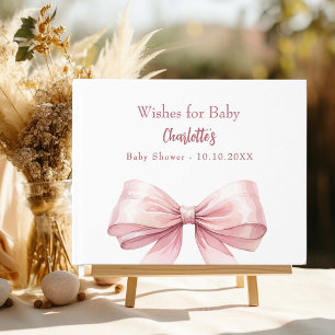 Livre D'or Arc rose blanc souhaits fille Baby shower