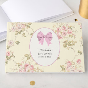Livre D'or Arche élégant rose Fleurs jaunes Baby Shower 