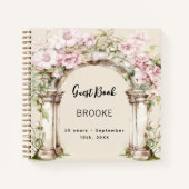 Livre d'or arche fleurons roses (Devant)