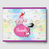 Livre D'or Arcs-en-ciel, nuages fluides et papillon Bébé fill (Verso)