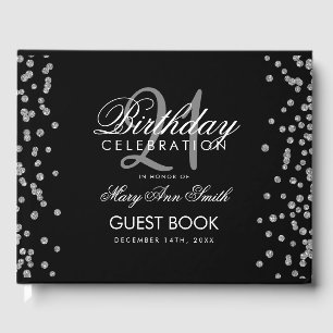 Livre D'or Argent 21ème anniversaire Parties scintillant Conf